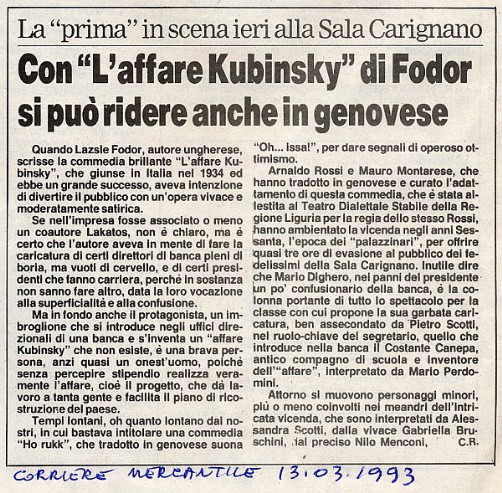 Foto articolo del il Mercantile del 1993
